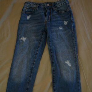 Gap Kids Girls Girlfriend Medium Wash Distressed Jeans SIZE 8 Slim